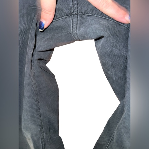 American Eagle Corduroy Pants Gray Super Hi-Rise Flare Leg Button Fly 10 Short - Picture 3 of 9